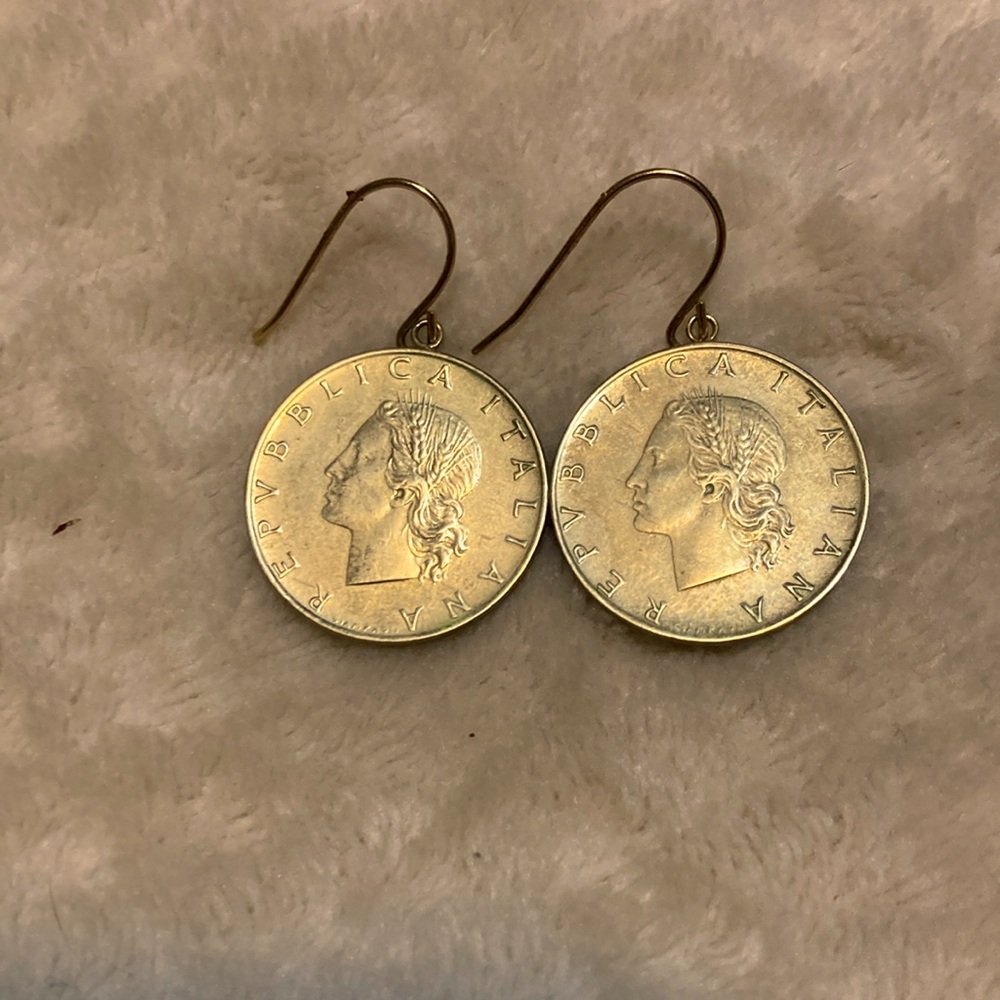 Italian coin earrings